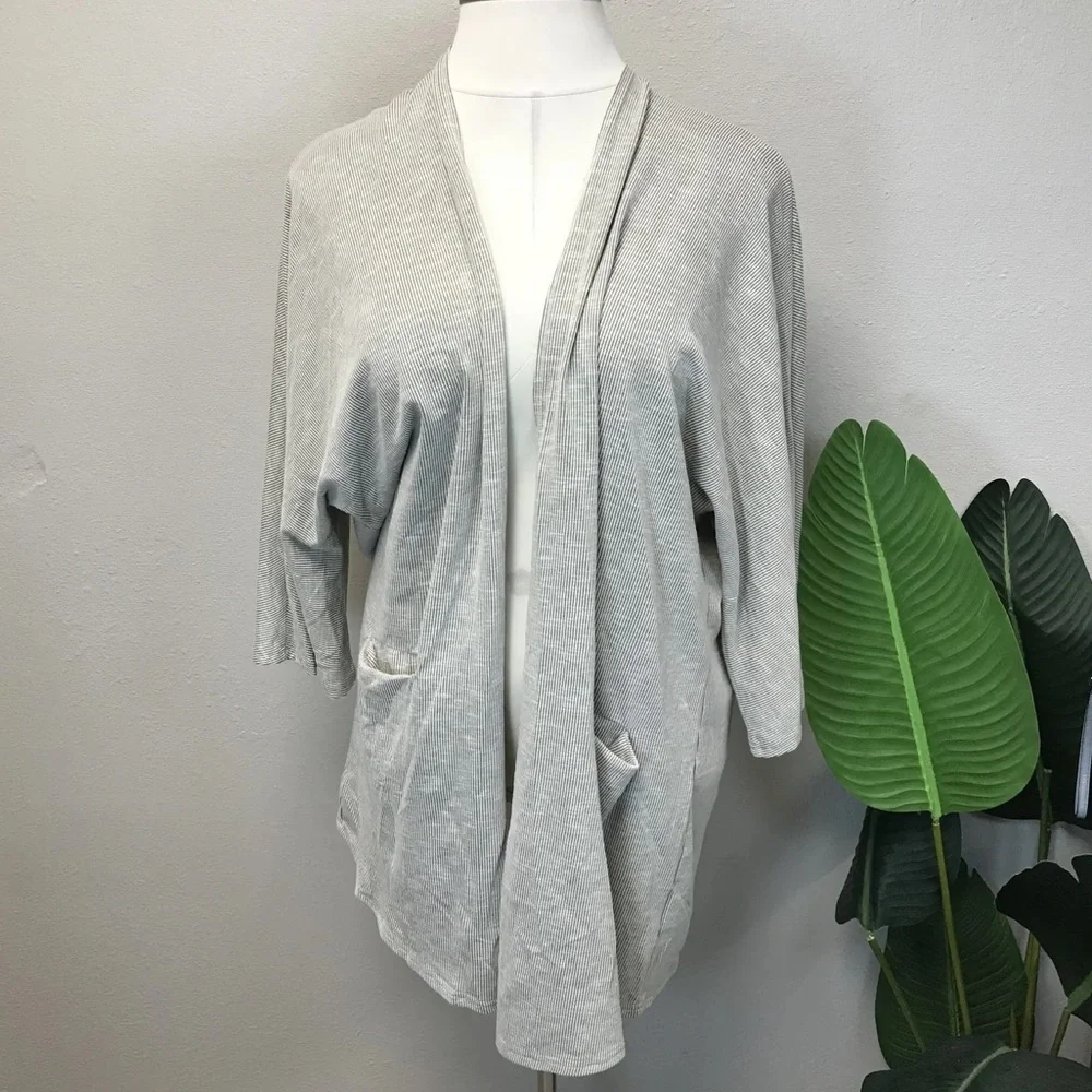 Donni. Grey Open Front Ribbed Cardigan - New! - Size O/S